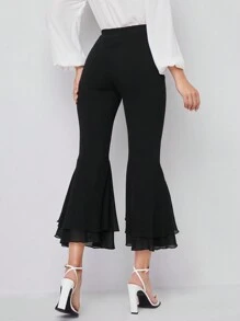 Modelyn Elastic Waist Flare Leg Crop Pants