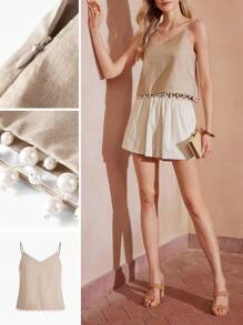 MOTF PREMIUM 實心假珍珠邊緣背心上衣