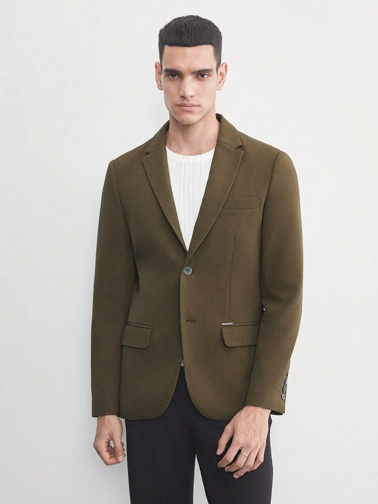 Men's Linen Old Money Style Woven Blazer For Summer, For Fall Winter