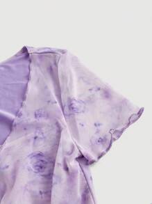 SHEIN MOD Women's Romantic Pink Printed Summer T-Shirt With Flowing Straps,Valentine Outfits