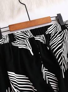 Linhara Plus Size Women's Printed Casual Daily Pants Fall Cloth For Women - Black - View 3