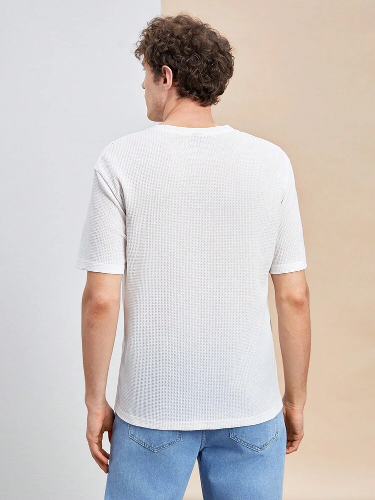 2pcs New Knitted Color Block Men's Casual Loose Fit T-Shirt With Round Neck, Suitable For Daily Wear In Spring And Summer
