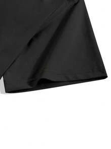 Claim Dot Áo thun nam mùa hè in chữ hoạt hình cổ tròn ngắn tay - màu đen - Xem 7