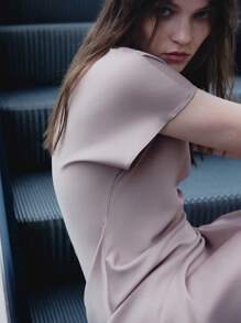 Maija Casual French Style Ladies' Bat Wing Sleeve Round Neck Summer Dress