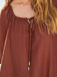 Forever 21 Chemise de vacances décontractée pour femmes, unie de couleur unicolore avec nouage à l'encolure