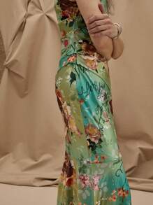 SHEIN LUNE Women's Casual Sleeveless Printed A-Line Dress, Random Pattern - Multicolor - View 6