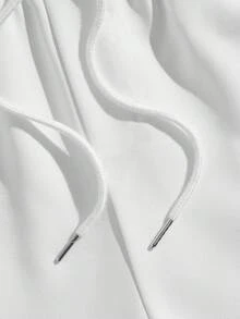 SHEIN Cottnline Men's Casual Fit Japanese Pattern Print Sweatpants - White - View 3