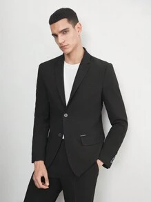 AKNOTIC Business Casual Conjunto de traje de negocios tejido estilo Dinero Viejo de 2 piezas para hombres de fácil cuidado
