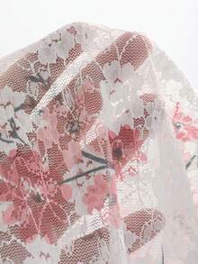 DAZY Áo kimono ren ngắn dành cho nữ với họa tiết hoa cho kỳ nghỉ ở bãi biển/hồ bơi - Nhiều màu - Xem 8