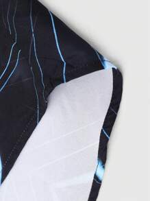 Manfinity Homme 男士加大码几何印花拼色长袖休闲衬衫，适合春夏季、度假 - 彩色 - 查看 6