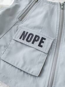 SHEIN 夏季寶寶男女通用時尚可愛連帽背心、T恤和短褲3件套裝 - 彩色 - 查看 12