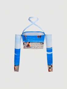 SHEINNeu Zabawa  Nadruk plażowy Topy - Wielokolorowe - Zobacz 2