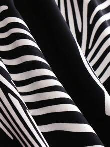 Linhara Plus Size Women's Printed Casual Daily Pants Fall Cloth For Women - Black - View 5