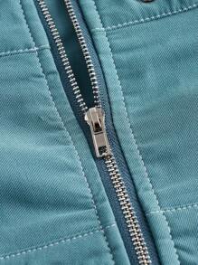 SHEIN ICON 女士夏季時尚金屬孔眼裝飾管頂 - 霧霾藍 - 查看 3