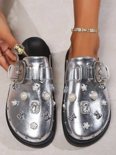 Women's Fashionable & Comfortable Riveted Black Platform Wedge Pumps