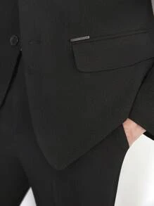 AKNOTIC Business Casual Conjunto de traje de negocios tejido estilo Dinero Viejo de 2 piezas para hombres de fácil cuidado
