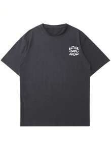 Men's Personalized Printed Short Sleeve T-Shirt, Lightweight, Breathable, Comfortable For Summer Wear, Leading Fashion - Dark Grey - View 7