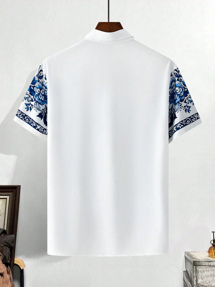 Manfinity RSRT Men's Summer Holiday Floral Print Short Sleeve Casual Shirt SHEIN