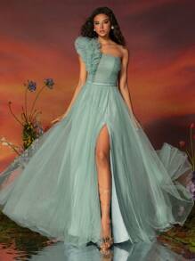 Váy tiếp khách VIPGIRL Mint Blue đính ngọc trai, trang phục trang trọng sang trọng và thanh thoát cho tiệc, tiệc tùng, trình diễn thời trang - Màu xanh bạc hà - Xem 4