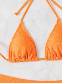 Swim Mod 女士海灘度假頸掛比基尼套裝，配搭遮陽連身裙，夏季海灘泳衣