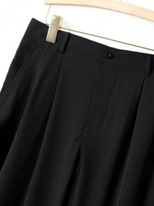 Men's High-Rise Fashionable Casual Cropped Cropped Pants With Elastic Cuffs - Black - View 5