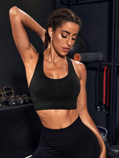 Powerista Medium Support Seamless Workout Push Up Sports BH view 5