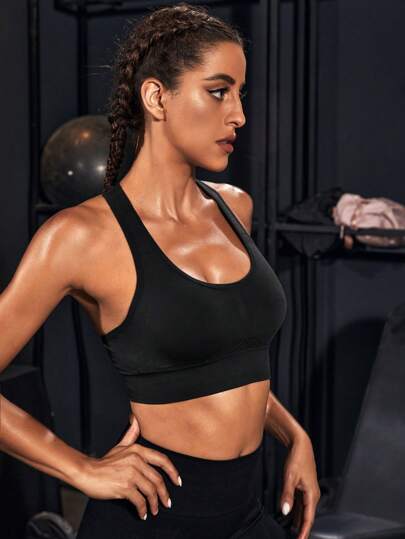 Powerista Medium Support Seamless Workout Push Up Sports BH view 6