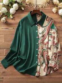 Lacomfia Plus Size Women's Fashionable AB Style Elegant Printed Shirt Fall Cloth For Women - Multicolor - View 1