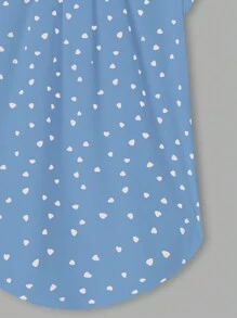 EMERY ROSE Blusa de verano de manga corta para mujer con cuello redondo y estampado de corazones