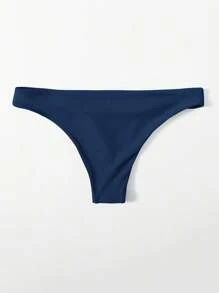 Swim Basics 女性純色比基尼下褲，適用於夏季海灘泳池 - 藏蓝色 - 查看 2