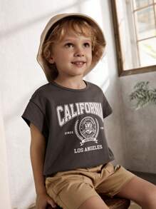 Cozy Pixies 年輕女孩字母圖案柔軟針織圓領垂墜肩毛衣 - 灰色 - 查看 3