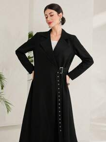 Al Najma Elegant And Fashionable Abaya With Flat Neckline, Wrapped And Long Sleeves