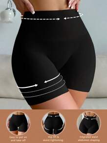 Pantalones Cortos Modeladores De Cintura Alta De Color Sólido