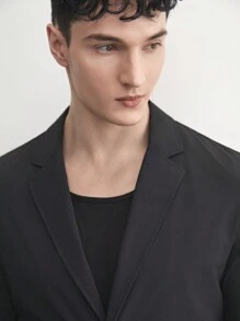 AKNOTIC Business Casual Áo khoác gió dệt ôm sát UPF dành cho nam, phù hợp cho mùa xuân/hè, mùa thu đông - màu đen - Xem 7