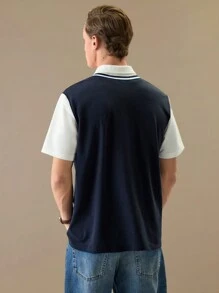 Manfinity VCAY Men's Stylish Short Sleeve Polo Shirt,Back To School - Multicolor - View 3