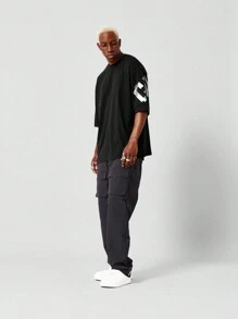 SUMWON Áo thun oversize vừa vặn có in hình California Graphic - màu đen - Xem 4