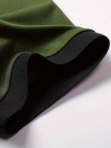 Men's Contrast Color Half-Zip Short Sleeve Polo Shirt And Shorts Set, Summer - Multicolor - View 7