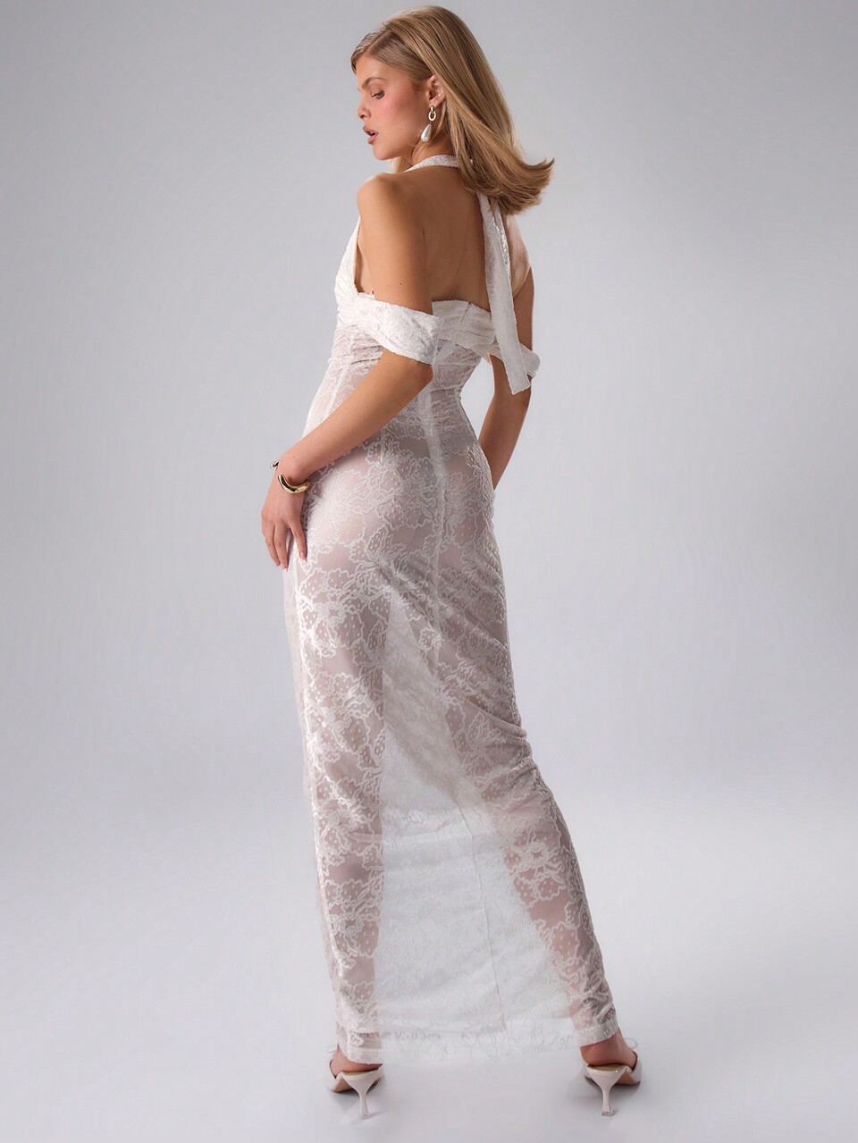 Sheer Textured Floral Maxi Dress Elegant Spring Summer Vacation Party Long Dress Bridal Hen Do Bachelorette Wedding