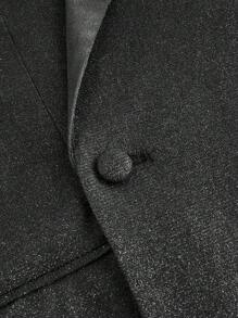 Manfinity VCAY 2 piezas Conjunto de playa para el Día del Padre, trajes hombre elegantes y casuales de ajuste slim para boda y fiesta - Negro - Ver 8