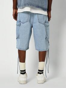 SUMWON Jorts de carga de mezclilla - Azul - Ver 4