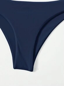 Swim Basics 女性純色比基尼下褲，適用於夏季海灘泳池 - 藏蓝色 - 查看 5