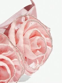 SHEIN Belle 奢华、迷人、优雅、花朵、女士手提包、女士晚装包、适合女孩、女士、女士、大学生、适合新娘、伴娘、婚礼宾客、蜜月、适合派对、舞会、婚礼、俱乐部、约会、晚会、约会之夜 - 粉色 - 查看 4