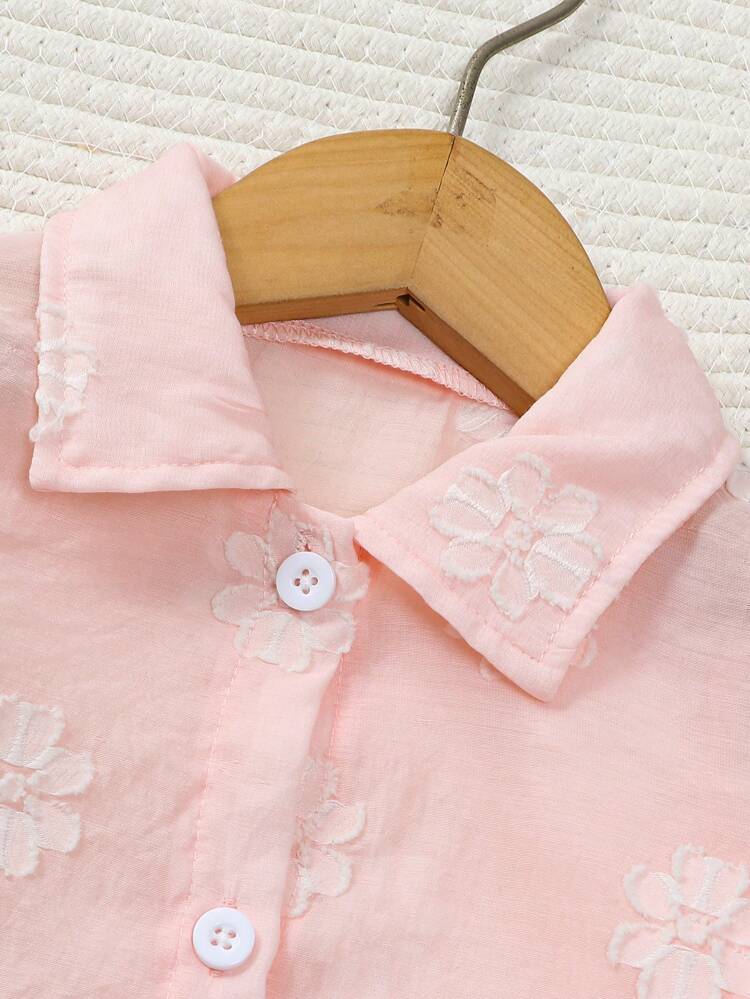 Baby Girl Elegant Embroidered Long Lightweight Jacket For Spring/Summer, Casual & Fun Fashionable