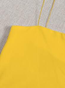 SHEIN Unity Summer Solid Color Ribbed Knit Casual Cami Top - Yellow - View 4