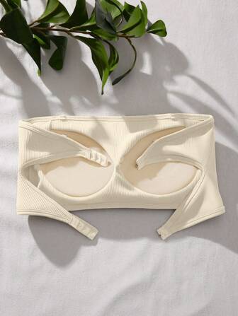 備有加厚墊片及無鋼圈（無痕加厚款）咖啡色均碼無縫內衣