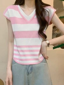 女士百搭针织上衣，百搭又休闲 - 粉色 - 查看 2