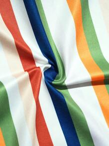 Slaydiva 休闲街头风度假混色条纹印花修身吊带连衣裙（女款）-Z - 彩色 - 查看 6