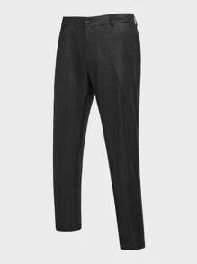 Manfinity VCAY 2 piezas Conjunto de playa para el Día del Padre, trajes hombre elegantes y casuales de ajuste slim para boda y fiesta - Negro - Ver 9