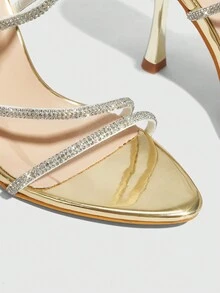 CUCCOO SZL Giày Sandal Nữ Cao Gót Quai La Mã Thời Trang, Dự Tiệc Gợi Cảm Baddie Hợp Thời Trang Sang Trọng Phong Cách Tuyệt Đẹp - Vàng - Xem 4