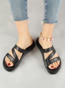 Women's Plastic Slippers, Summer Bathroom Shower Slippers, Non-Slip Lightweight Ladies' Sandals